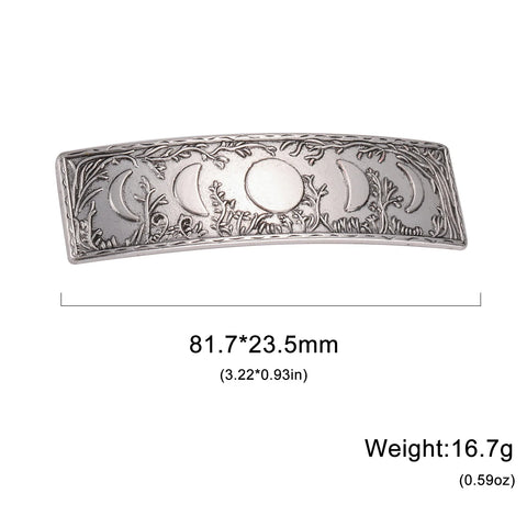 Vintage Moon Phase Tree Forest Hair Clip | Crescent Moon Hair Accessories for Women