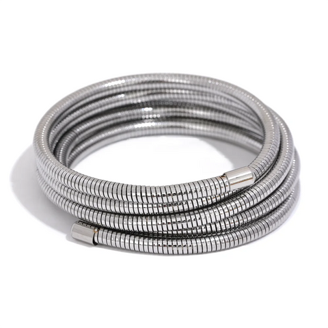 Yhpup Stainless Steel Stackable Multi-Layer Wrap Arm Bracelet - Unisex Waterproof Fashion Jewelry