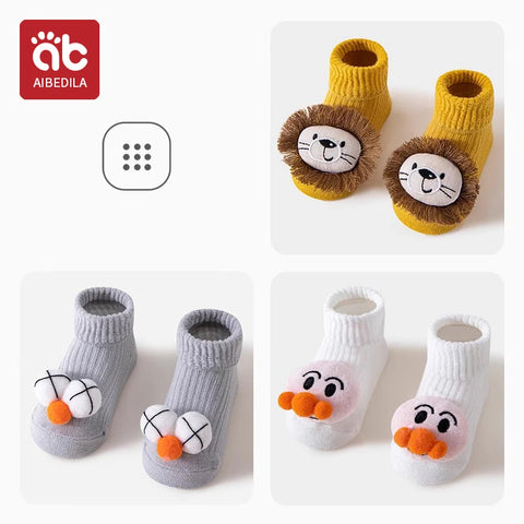 AIBEDILA Cute Cartoon Animals Baby Socks