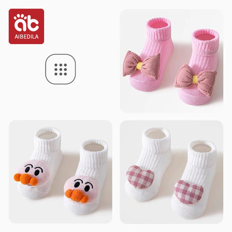 AIBEDILA Cute Cartoon Animals Baby Socks