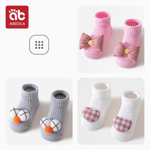 AIBEDILA Cute Cartoon Animals Baby Socks