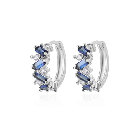 Colored Rainbow Zircon Earrings for Women - Mini Stainless Steel Geometric Circle Jewelry for Weddings and Parties