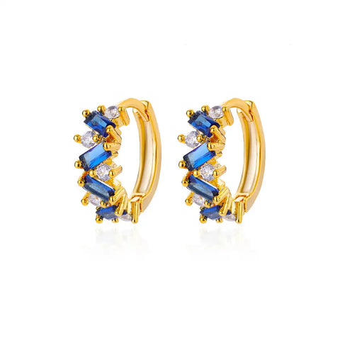 Colored Rainbow Zircon Earrings for Women - Mini Stainless Steel Geometric Circle Jewelry for Weddings and Parties