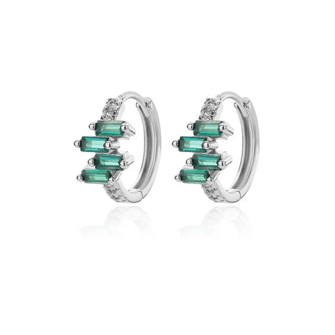 Colored Rainbow Zircon Earrings for Women - Mini Stainless Steel Geometric Circle Jewelry for Weddings and Parties