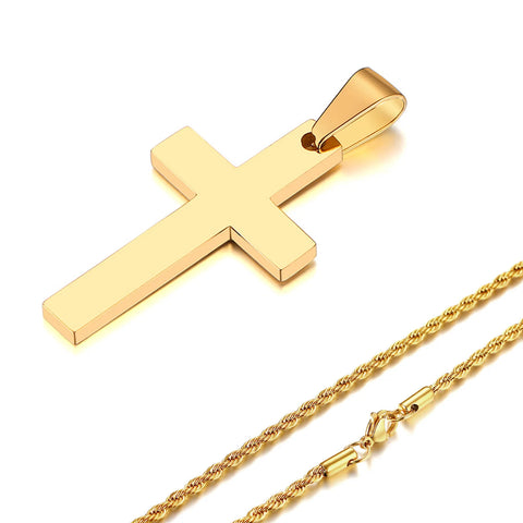 Waterproof Cross Necklaces for Men - Anti-Allergy Stainless Steel Jewelry Gifts
