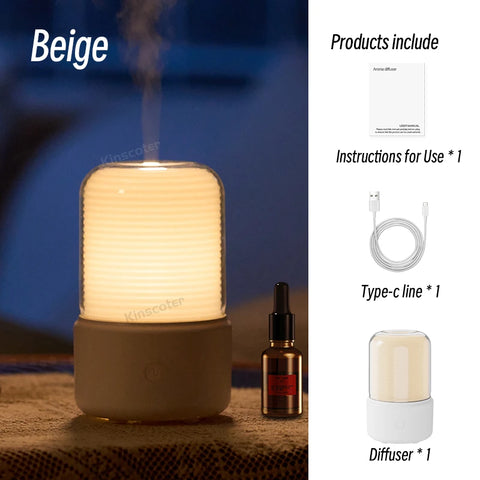KINSCOTER Aromatherapy Essential Oil Fragrance Diffuser - Mini Ultrasonic Humidifier for Bedroom