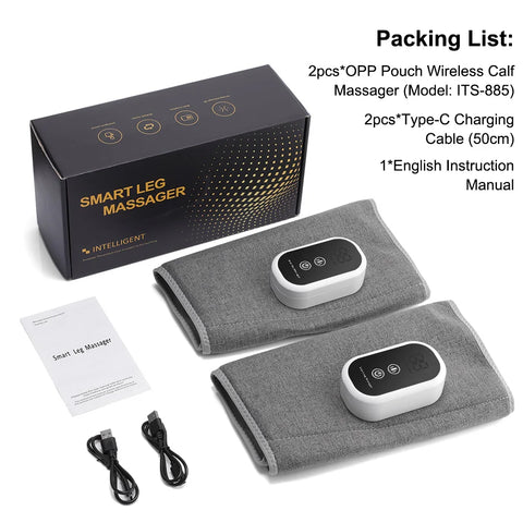 Wireless Rechargeable Electric Leg Massager - 3 Modes Air Compression Calf Massage