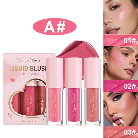 1/3Pc Mini Matte Liquid Blush - 8 Color Velvet Blusher for a Natural Glow