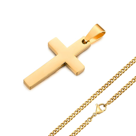 Waterproof Cross Necklaces for Men - Anti-Allergy Stainless Steel Jewelry Gifts