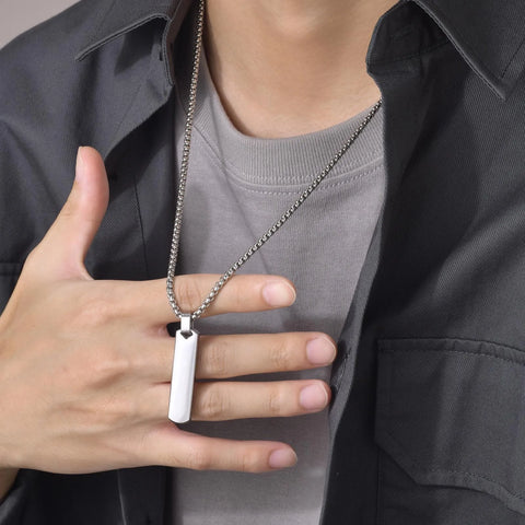 2pcs Vertical Layer Necklaces for Men and Boys | Waterproof Stainless Steel Cuban Chain Collar