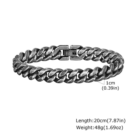 Vintage Byzantine Chain Bracelet for Men and Boys - Stainless Steel Retro Wristband