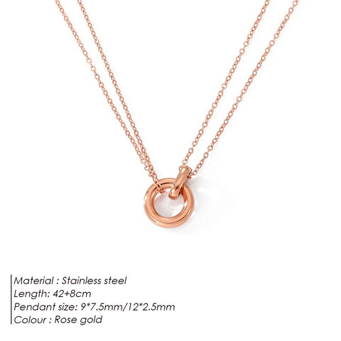 eManco 316L Stainless Steel Two-Color Pendant Necklaces for Women - Trendy Chokers for Fashion Festivals and Parties