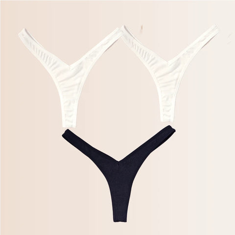 Seamless Thongs Solid Thong Panties for Women - Soft Silk Tangas