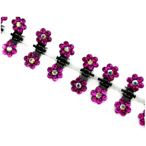 6 stuks mini-haarspeldjes met strass - antislip bloemenhaaraccessoires voor vrouwen en meisjes