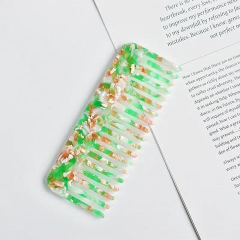 Colorful Wide Teeth Acetate Hair Combs - Anti-static Massage Hair Brush for Salon & Travel