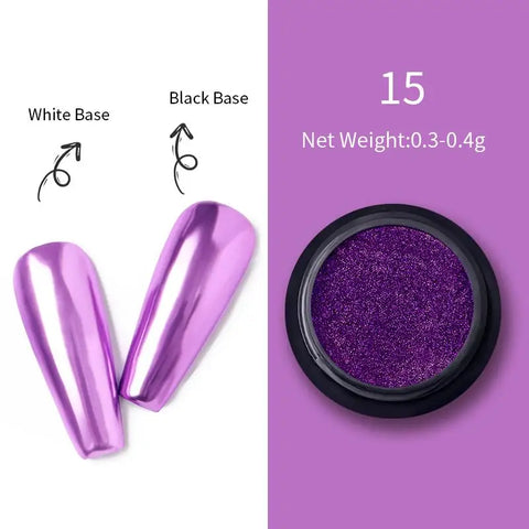 Pearl Aurora Nail Powder - Purple Pink Blue Chrome Glitter