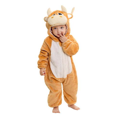 MICHLEY Winter Baby Rompers Hooded Flannel Cosplay