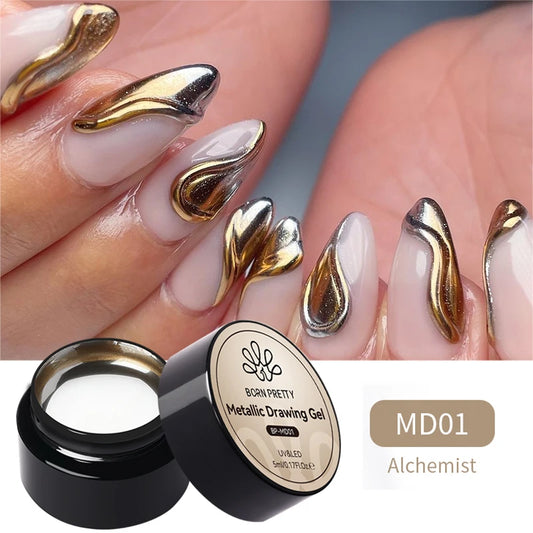 BORN PRETTY Metallic Painting Gel - Gold & Silver