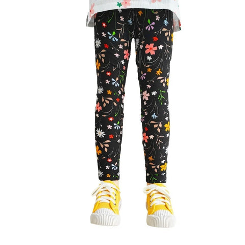 Cute Flower Print Girls Leggings