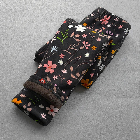 Spring Autumn Girls Fleece Leggings