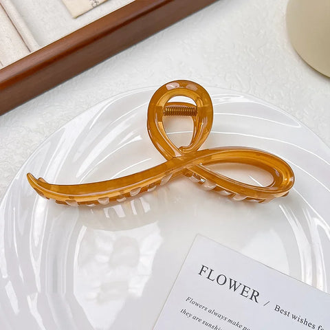 Elegant Jelly Color Bow Hair Claw - Stylish Hair Accessory for Women and Girls