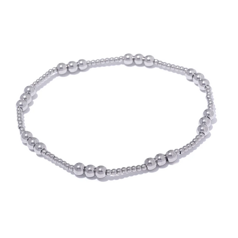 Yhpup Handmade Waterproof Stainless Steel Beads Bracelet for Men - Gold Color Jewelry