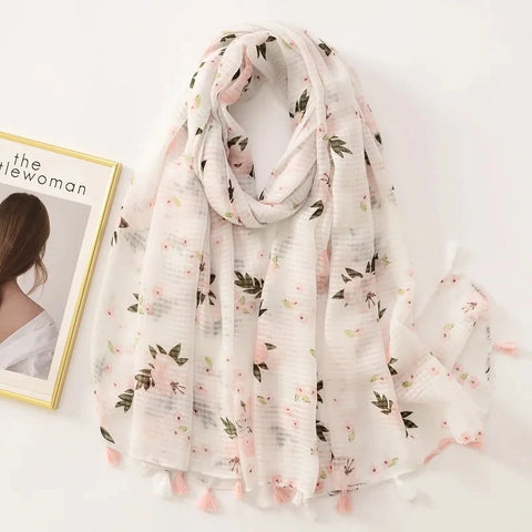 Luxury Cotton Scarf for Women - Stylish Large Shawl