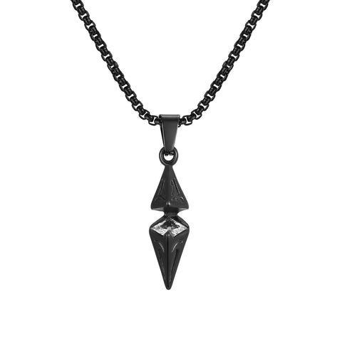 Stylish Blue Stone Necklaces for Men and Women - Stainless Steel Geometric Pendant Collar