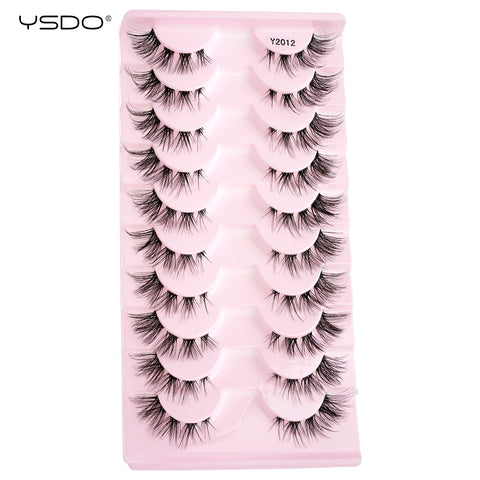 YSDO Natural Mink Eyelashes - 3/6/10 Pairs Wispy Faux 3D Lashes