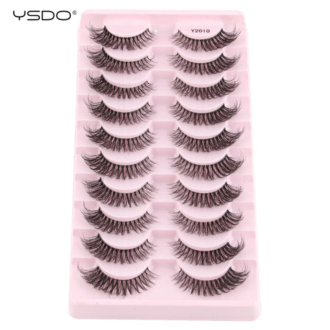 YSDO Natural Mink Eyelashes - 3/6/10 Pairs Wispy Faux 3D Lashes