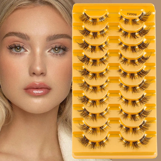 YSDO Natural False Eyelashes: 3/6/10 Pairs Wispy Faux 3D Mink Lashes
