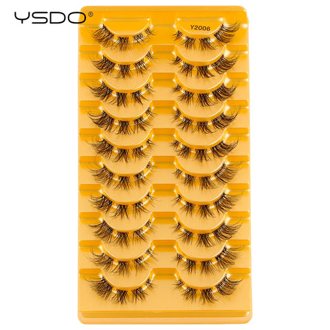 YSDO Natural Mink Eyelashes - 3/6/10 Pairs Wispy Faux 3D Lashes
