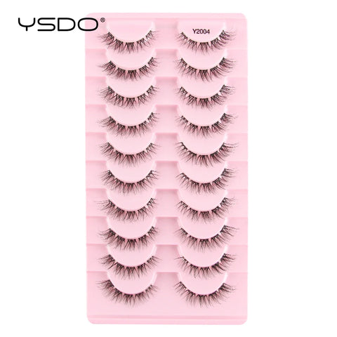 YSDO Natural Mink Eyelashes - 3/6/10 Pairs Wispy Faux 3D Lashes