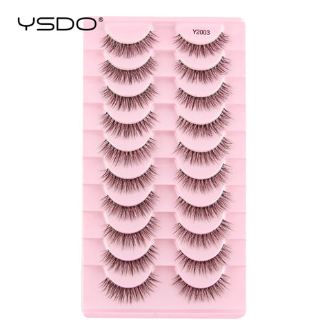 YSDO Natural Mink Eyelashes - 3/6/10 Pairs Wispy Faux 3D Lashes