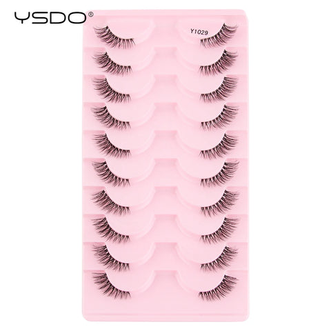 YSDO Natural Mink Eyelashes - 3/6/10 Pairs Wispy Faux 3D Lashes