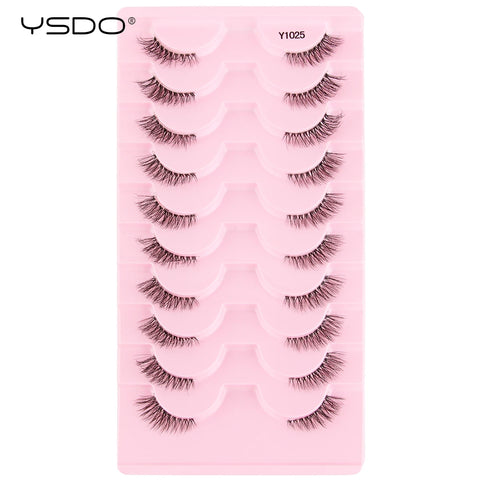 YSDO Natural Mink Eyelashes - 3/6/10 Pairs Wispy Faux 3D Lashes