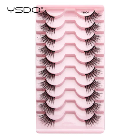 Half Eyelashes - Natural Faux Mink Cat Eye Lashes