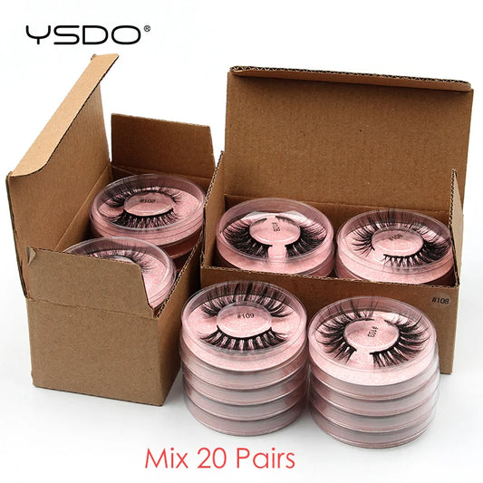 Wholesale Mink False Eyelashes - 10/20/30/50 PCS