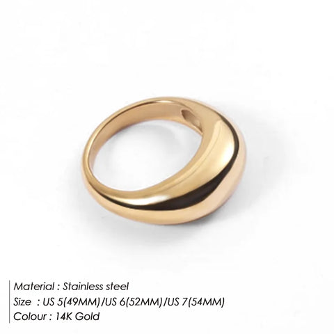 e-Manco Simple Stainless Steel Arc Rings for Women - Geometric Fashion Jewellery