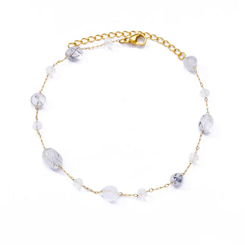 Stainless Steel Evil Eye Bracelet for Women - Enamel Blue Bead Bracelet for Summer Beach Style