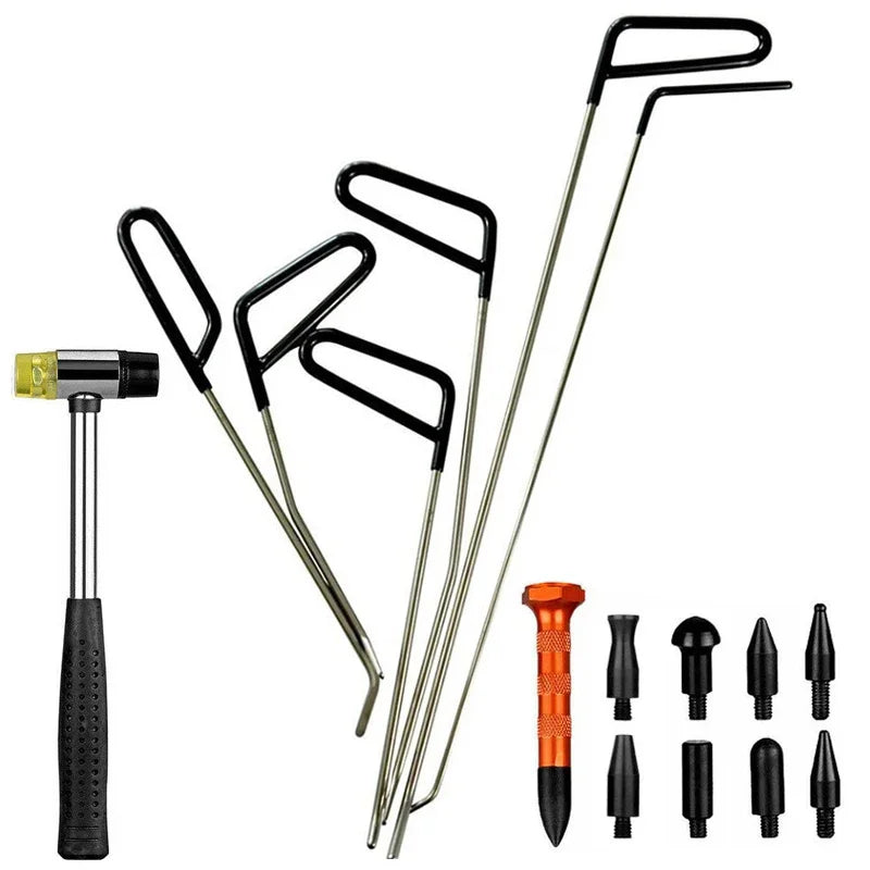 Car Body Dent Repair Hook Rods Removal Tools - Crowbar Kit for Hail Damage Repair