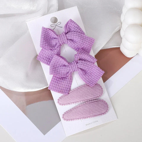 Set van 4 schattige BB-clips en strikken voor babymeisjes - handgemaakte haaraccessoires 