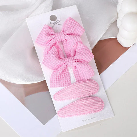 Set van 4 schattige BB-clips en strikken voor babymeisjes - handgemaakte haaraccessoires 