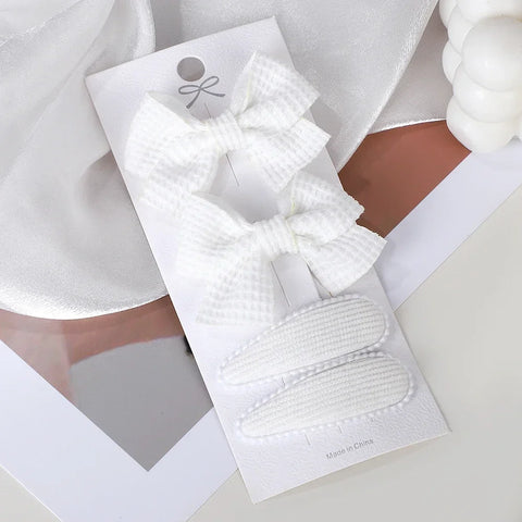 Set van 4 schattige BB-clips en strikken voor babymeisjes - handgemaakte haaraccessoires 
