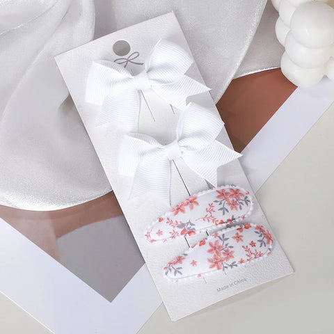 Set van 4 schattige BB-clips en strikken voor babymeisjes - handgemaakte haaraccessoires 