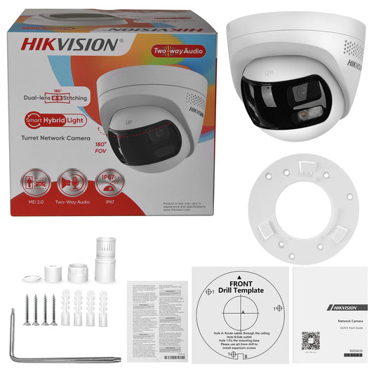 Hikvision 8MP Dual Lens 180° Wide Angle Network IP Camera