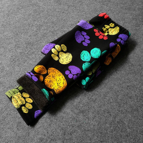 Spring Autumn Girls Fleece Leggings