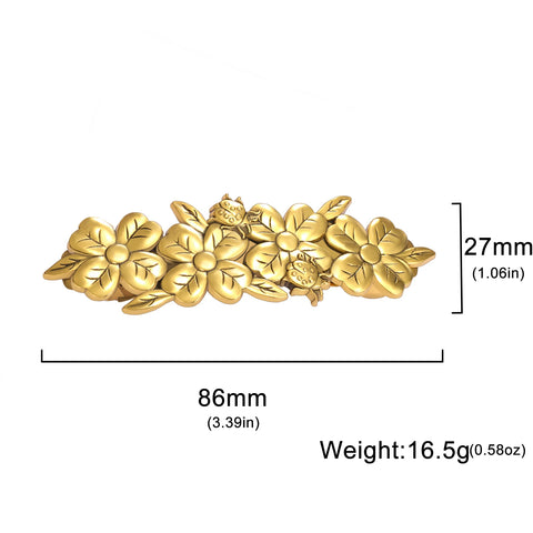 Skyrim Flowers Leaves Hair Clip - Elegant Gold Color Tiara for Brides and Fashion Lovers