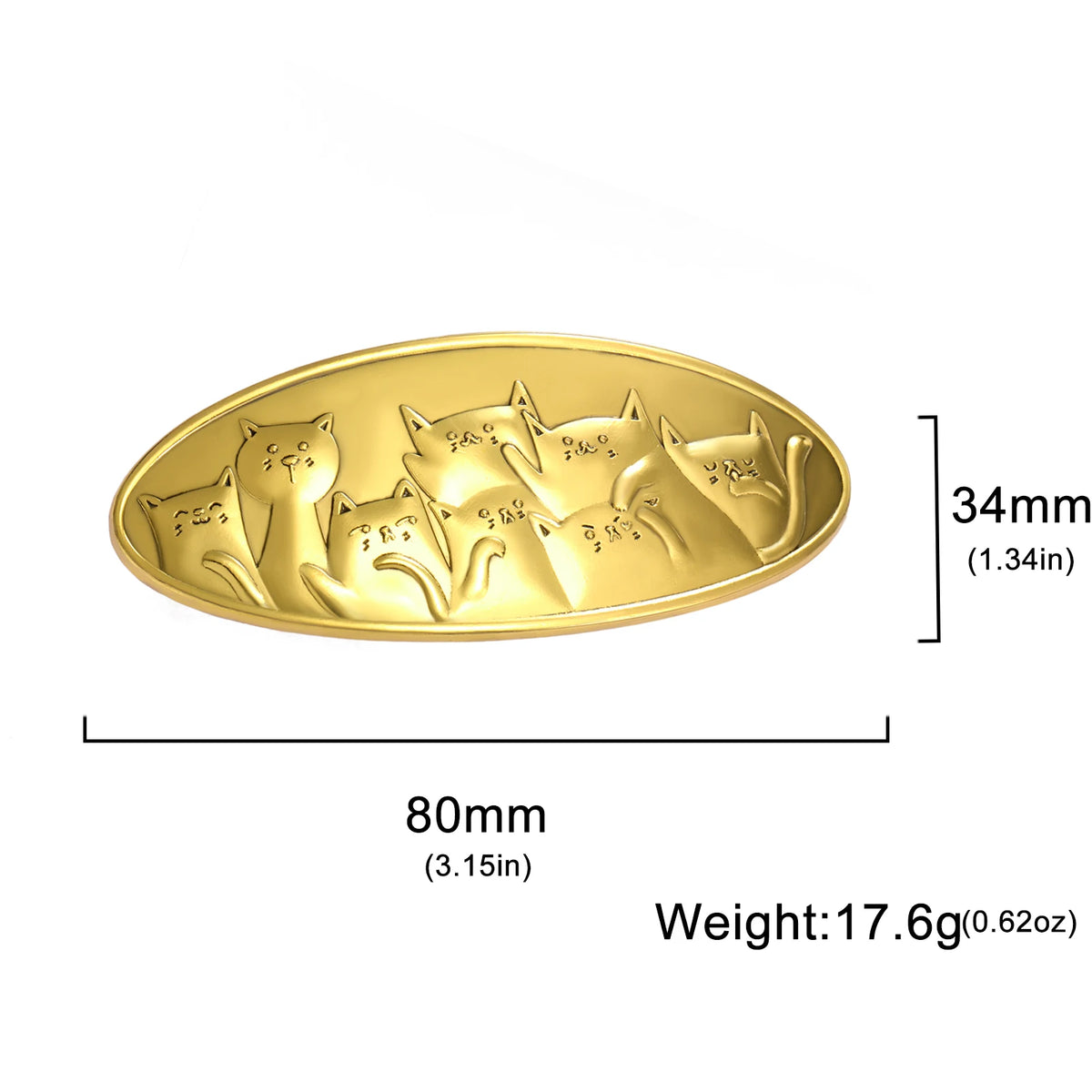 Skyrim Cute Cat Hair Clip for Women and Girls - Gold Color Hairpin Barrette - Fashion Animal Accessories - Perfect Birthday Gift - Wholesale Available