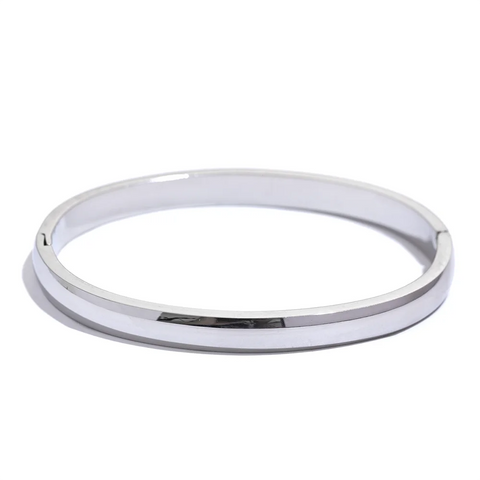Yhpup 5*60mm High Quality Stainless Steel Round Smooth Bracelet Bangle - Minimalist Daily Jewelry for Women